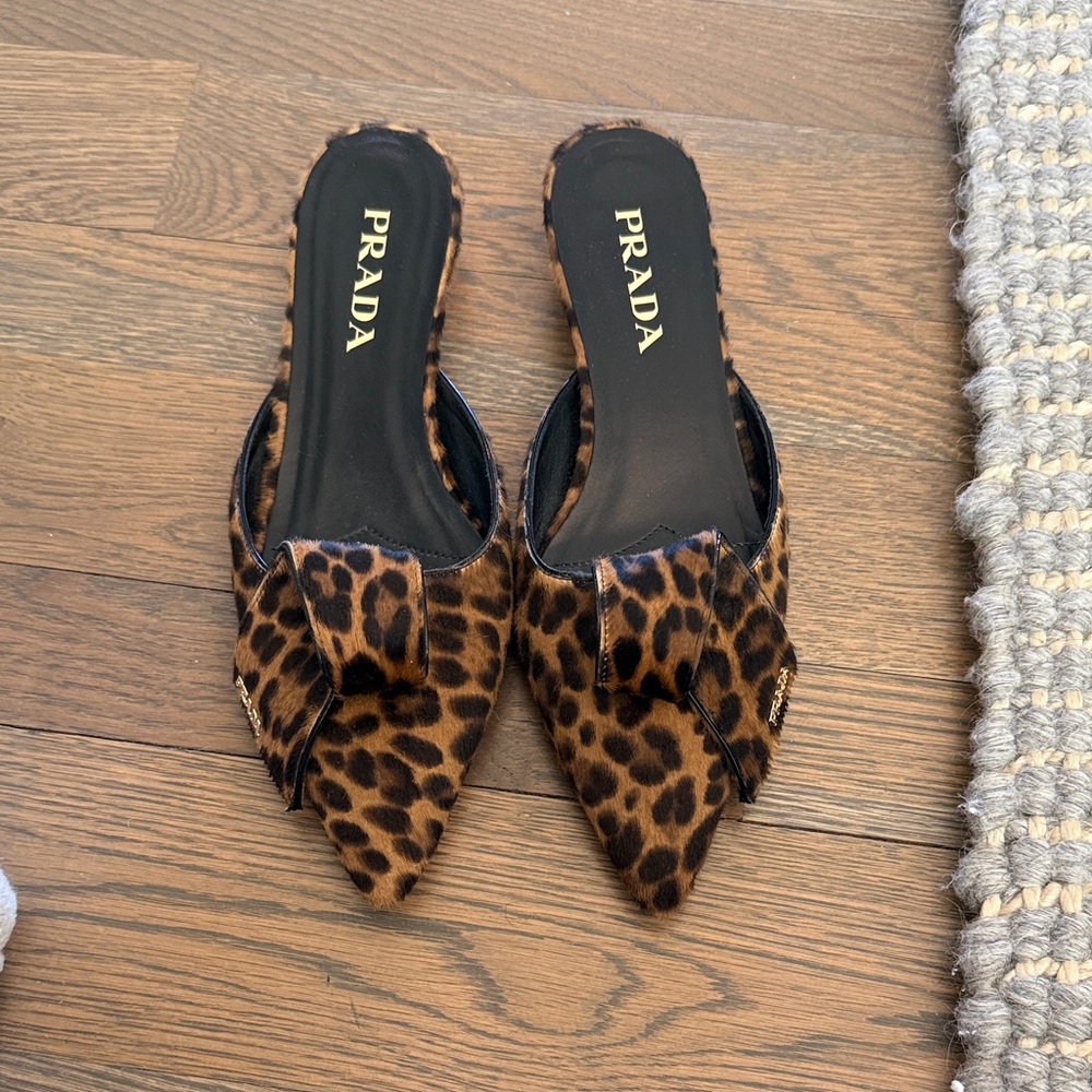 Prada Leopard Print Mules